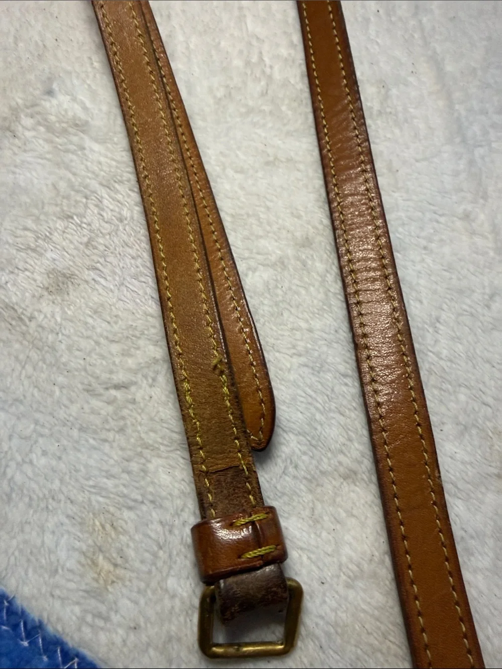 Authentic Louis Vuitton Shoulder Strap for Bags/Accessories Beige Leather Gold